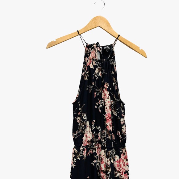 Lulus Feel the Music Midnight Floral Print Maxi Dress Blue - Picture 5 of 7